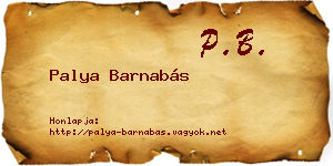Palya Barnabás névjegykártya
